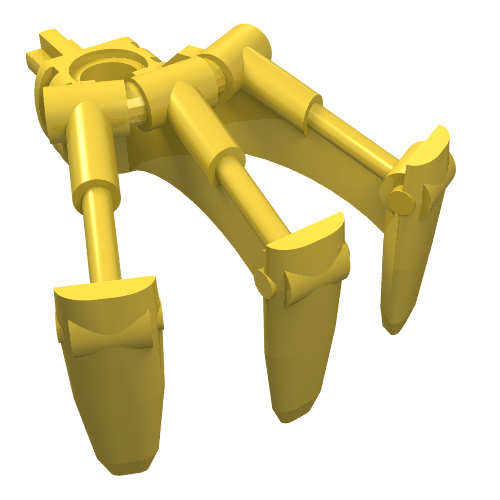 Lego Large Figure Weapon, Claw, Triple, with Axle / Yellow