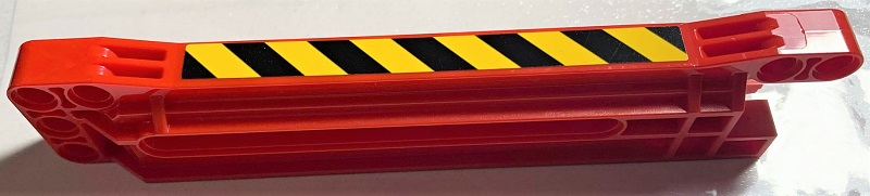 Lego Technic, Gear Rack 1 x 14 x 2 Housing with Black and Yellow Danger Stripes Pattern 2 (Sticker) - Set 42070