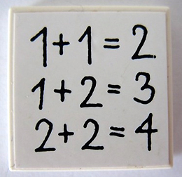 Lego Tile 2 x 2 with Equations Pattern (Sticker) - Set 5235-2 / White