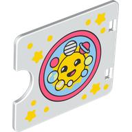 Lego Duplo Door / Window with Cutout (Semi Oval) with Solar System with Smiling Sun Print