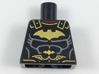 Lego Torso Batman Logo with Muscles and Roman Breastplate Pattern / Black