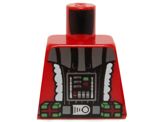 Lego Torso Santa Jacket with White Trim and SW Darth Vader Pattern / Red