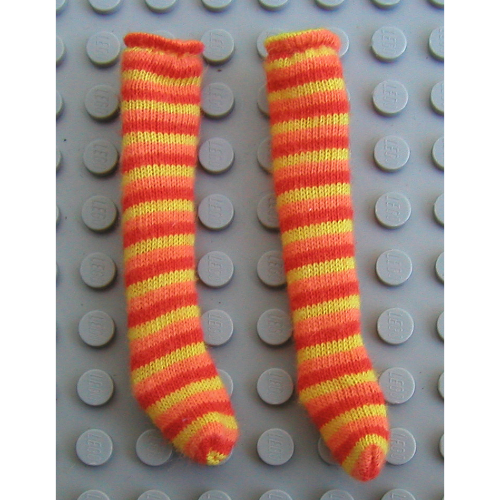 Lego Scala, Socks, Child, Long with Red Stripes Print / Yellow
