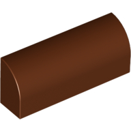 Lego Brick Curved 1 x 4 x 1 1/3 No Studs / Reddish Brown