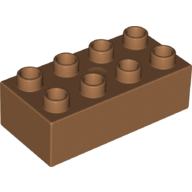 Lego Duplo Brick 2 x 4 / Medium Nougat