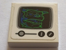 Lego Tile 2 x 2 with Screen with Blue and Green Hologram Pattern (Sticker) - Set 75827