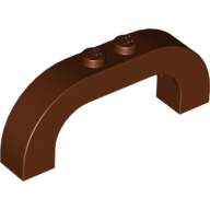 Lego Brick Arch 1 x 6 x 2 Curved Top / Reddish Brown
