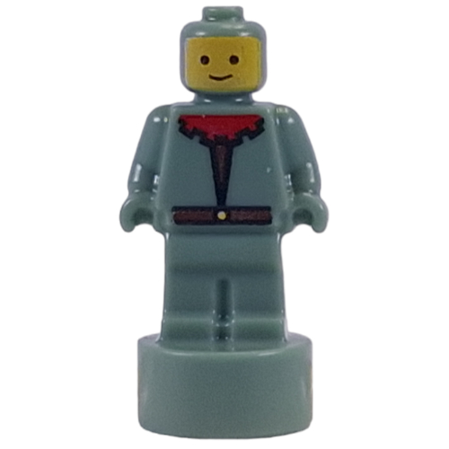 Lego Minifig Trophy Statuette, Forestman, Red Collar Print / Sand Green