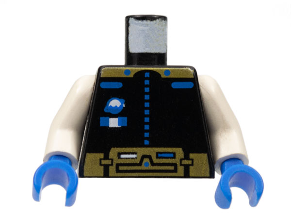 Lego Torso Space Ice Planet Gold Pattern / White Arms / Blue Hands