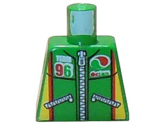 Lego Torso Octan Logo Racing Jacket with Zippers and 'TEAM 96' Pattern / Green
