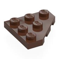 Lego Wedge Plate 3 x 3 Cut Corner / Brown