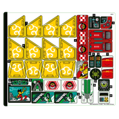 Lego Sticker Sheet for Set 80023-1 / [No Color/Any Color]