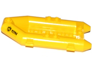Lego Boat, Rubber Raft, Small with Fire Badge and '92194' Pattern on Both Sides (Stickers) - Set 60109