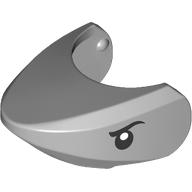 Lego Animal Body Part, Shark Head with Rounded Nose with Black Eyes Print / Light Bluish Gray