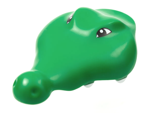 Lego Duplo Alligator / Crocodile Large Jaw Upper with Eyes and White Teeth Pattern / Green