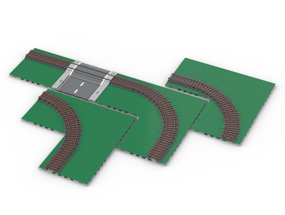 Lego Modular MILS Train Track Crossing Pack – Optimized for Modular City Street Pack