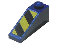 Lego Slope 33 3 x 1 with Black and Yellow Danger Stripes Pattern Model Right Side (Sticker) - Set 7703 / Dark Blue
