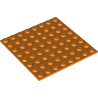 Lego Baseplate Special 8 x 8 with Adhesive Backside / Orange