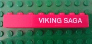 Lego Brick 1 x 8 with White 'VIKING SAGA' Pattern Right (Sticker) - Set 1655