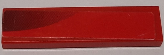 Lego Tile 1 x 4 with Black Air Intake on Red Background Pattern Model Right Side (Sticker) - Set 8143 / Red
