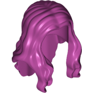 Lego Hair Long Wavy with Centre Part / Magenta