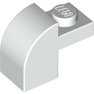 Lego Brick Curved 1 x 2 x 1 1/3 with Curved Top / White