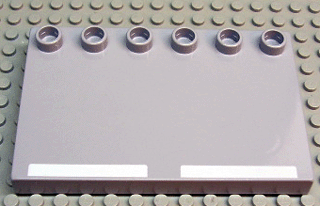 Lego Duplo Tile, Modified 4 x 6 with Studs on Edge and Two White Lines Road Print