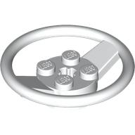 Lego Steering Wheel with 4 Studs on Center / White