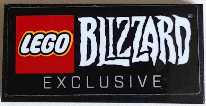 Lego Tile 2 x 4 with LEGO BLIZZARD Logo and 'EXCLUSIVE' Pattern (Sticker) - Set 75987 / Black