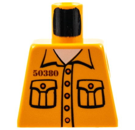 Lego Torso Jail-Breaker Shirt with 2 Pockets, '50380' Pattern / Medium Orange