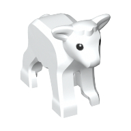 Lego Animal, Sheep / Lamb with Black Eyes with White Pupils print / White