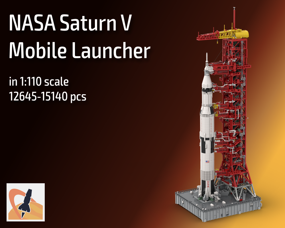 Lego NASA Saturn V Mobile Launcher and Launch Umbilical Tower - in 1:110 scale