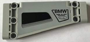 Lego Technic, Panel Plate 5 x 11 x 1 Tapered with Black 'BMW' and Cutout Pattern Model Left Side (Sticker) - Set 42130