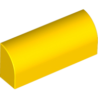 Lego Brick Curved 1 x 4 x 1 1/3 No Studs, Lowered Inside Support / Yellow