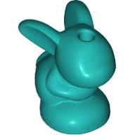 Lego Animal, Rabbit / Bunny, Baby Sitting [Plain] / Dark Turquoise