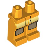 Lego Hips and Bright Light Orange Legs with Fire Suit Print