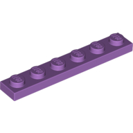 Lego Plate 1 x 6 / Medium Lavender