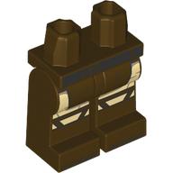 Lego Hips and Dark Brown Legs with Black Belt, Tan Jedi Tunic print