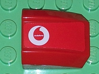 Lego Slope, Curved 2 x 2 Lip with Vodafone Pattern Left (Sticker) - Sets 8654 / 8375