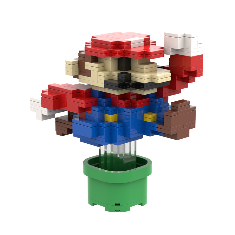 Lego Mario 3D 8-Bit Statue