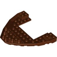 Lego Boat Hull Section, Brick 10 x 12 x 1 with 4 x 6 Cutout / Reddish Brown
