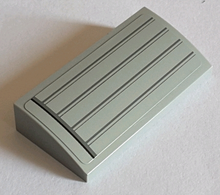 Lego Slope, Curved 2 x 4 x 2/3 with Bottom Tubes with Dark Bluish Gray Lines and Black Line on Left Side Pattern (Sticker) - Set 75060