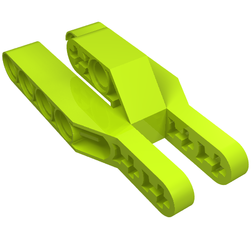 Lego Technic Beam 3 x 7 x 2 Fork 3 Fingers / Lime