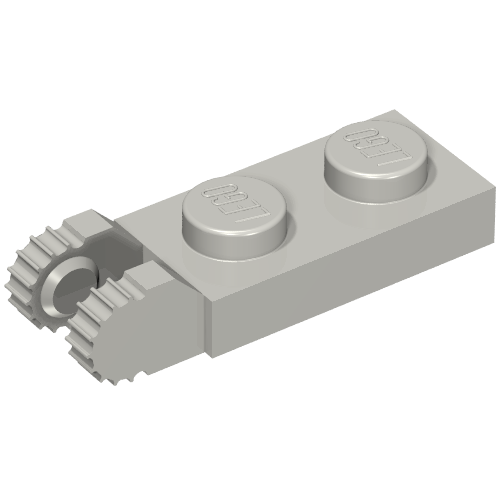 Lego Hinge Plate 1 x 2 Locking with 2 Fingers On End, without Groove, 9 Teeth / Light Bluish Gray