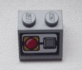 Lego Slope 45 2 x 2 with Red Emergency Stop Push Button Pattern (Sticker) - Set 8639
