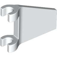 Lego Flag 2 x 2 Trapezoid with Flared Area between Clips / White