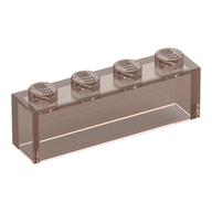 Lego Brick 1 x 4 without Bottom Tubes / Trans-Brown