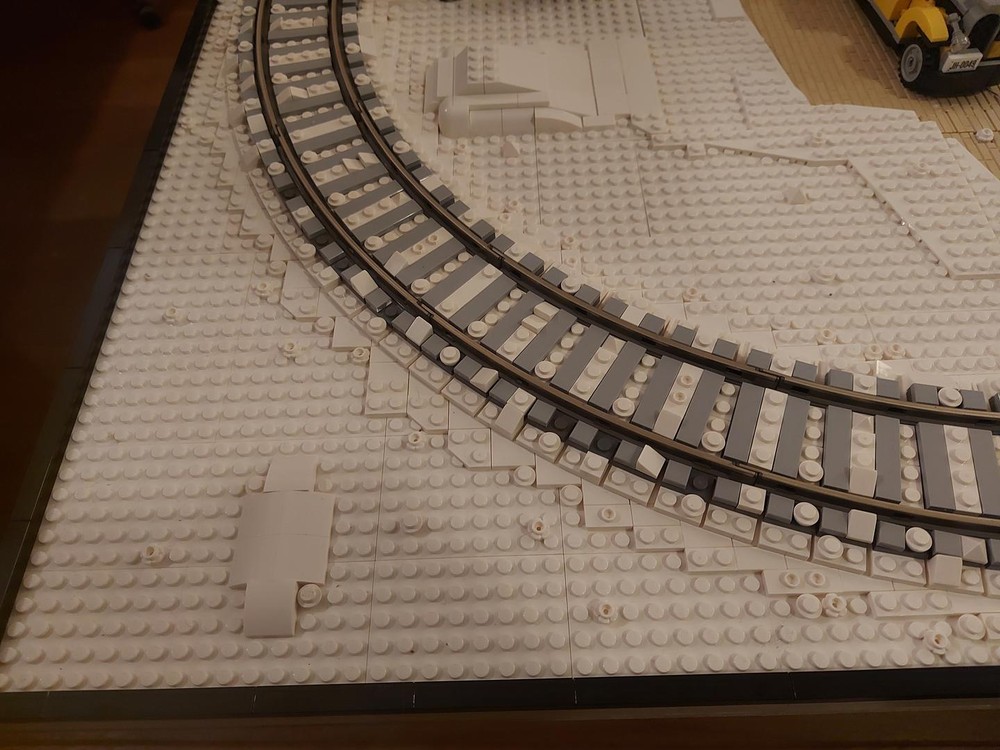 Lego ballasted winter track R40-90 single - corner module