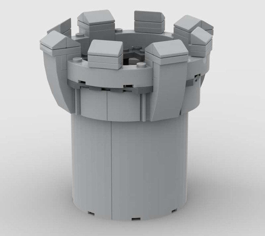 Lego Round Tower with Battlements