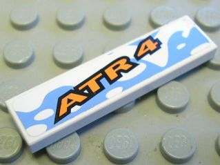 Lego Tile 1 x 4 with 'ATR 4' Pattern (Sticker) - Set 8657